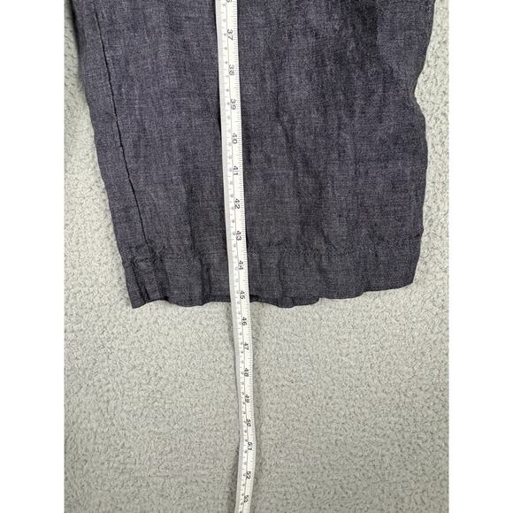 Eileen Fisher Delave Jumpsuit Women’s SP Blue Gray Linen Cropped Overalls - Picture 9 of 14